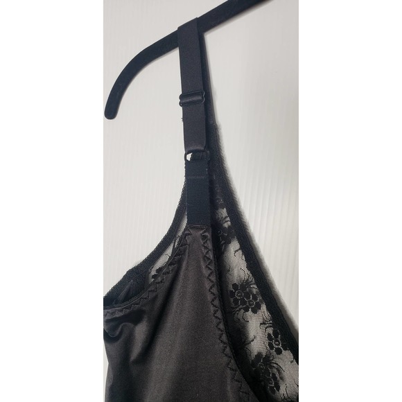 Vintage Slip Dress Nightgown Youthful Creations Black Lace 44 B-C-D Cup Nylon - Picture 7 of 10